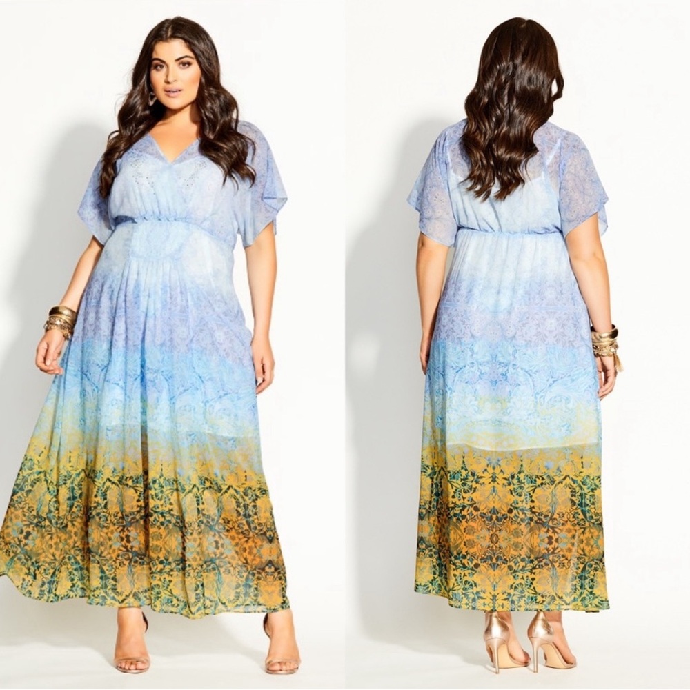 City Chic | Shanika Mirror Ombré Maxi Dress